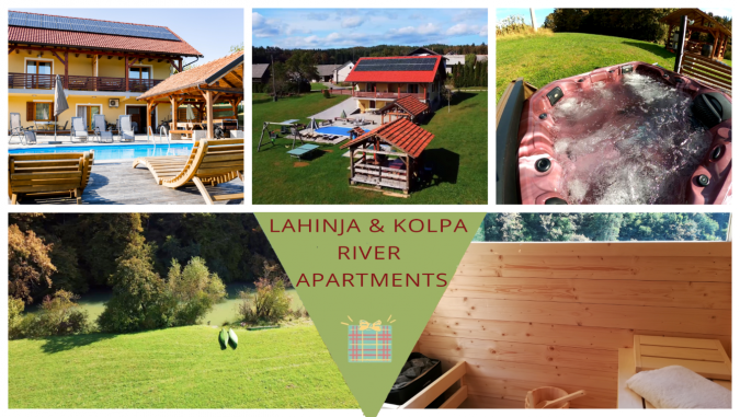 Lahinja & Kolpa River Apartments, Lahinja & Kolpa River Apartments s ogrevanim bazenom, savno in jacuzzijem, Gradac Gradac